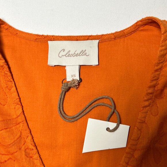 NWT Cleobella Blythe Mini Dress in Bright Orange Floral Jacquard Tiered Boho XS - Picture 9 of 16